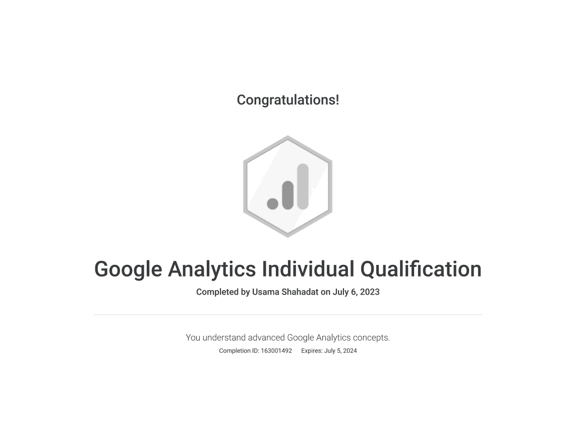 Google Analytics Individual Qualification